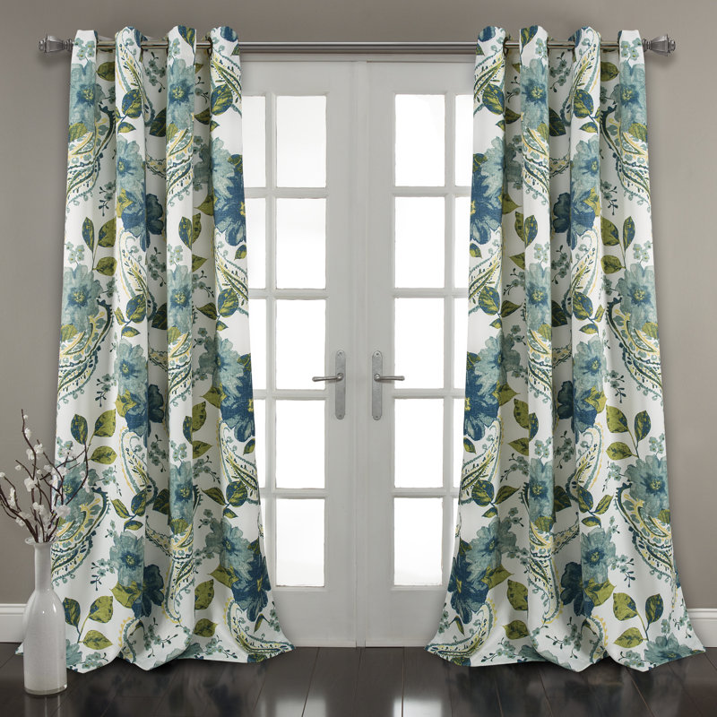 Three Posts Merion Floral Room Darkening Window Thermal Grommet Curtain